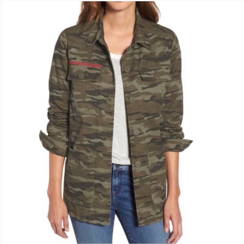CASLON BY NORDSTROM CAMO UTILITY JACKET